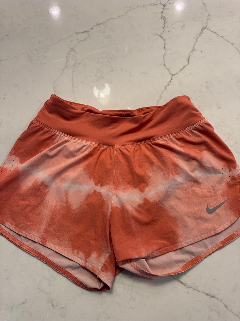 Nike Women's Peach Tie-Dye Athletic Shorts